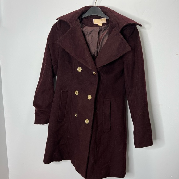 Michael kors merlot double breasted peacoat with hood - Picture 10 of 12